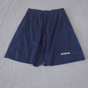 CCM Shorts Mens Medium Navy 11" Tactical Dry Hockey Athletic Baggy Pull On